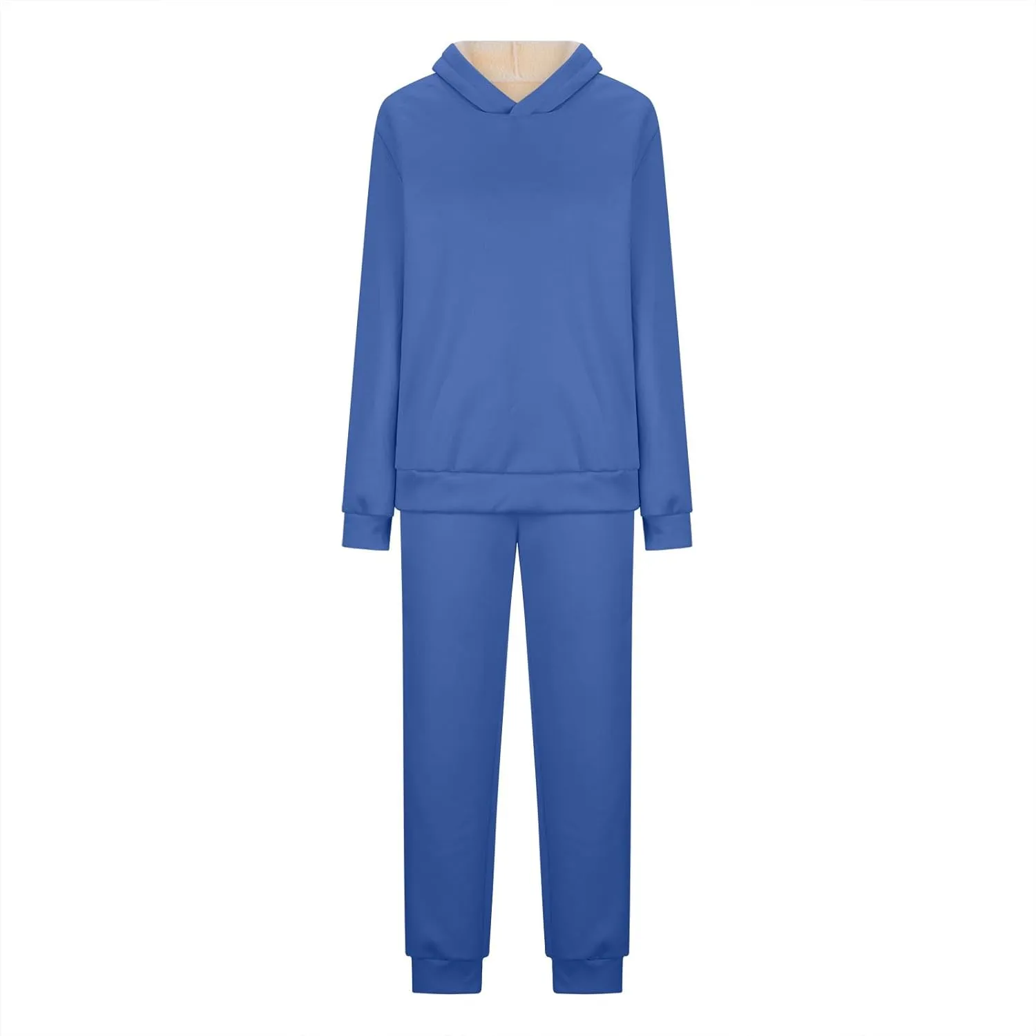 Womens 2 Piece Sweatsuits Set Sherpa Fleece Lined Warm Hoodies & Joggers Sweatpants Fall Winter Outfits Tracksuits