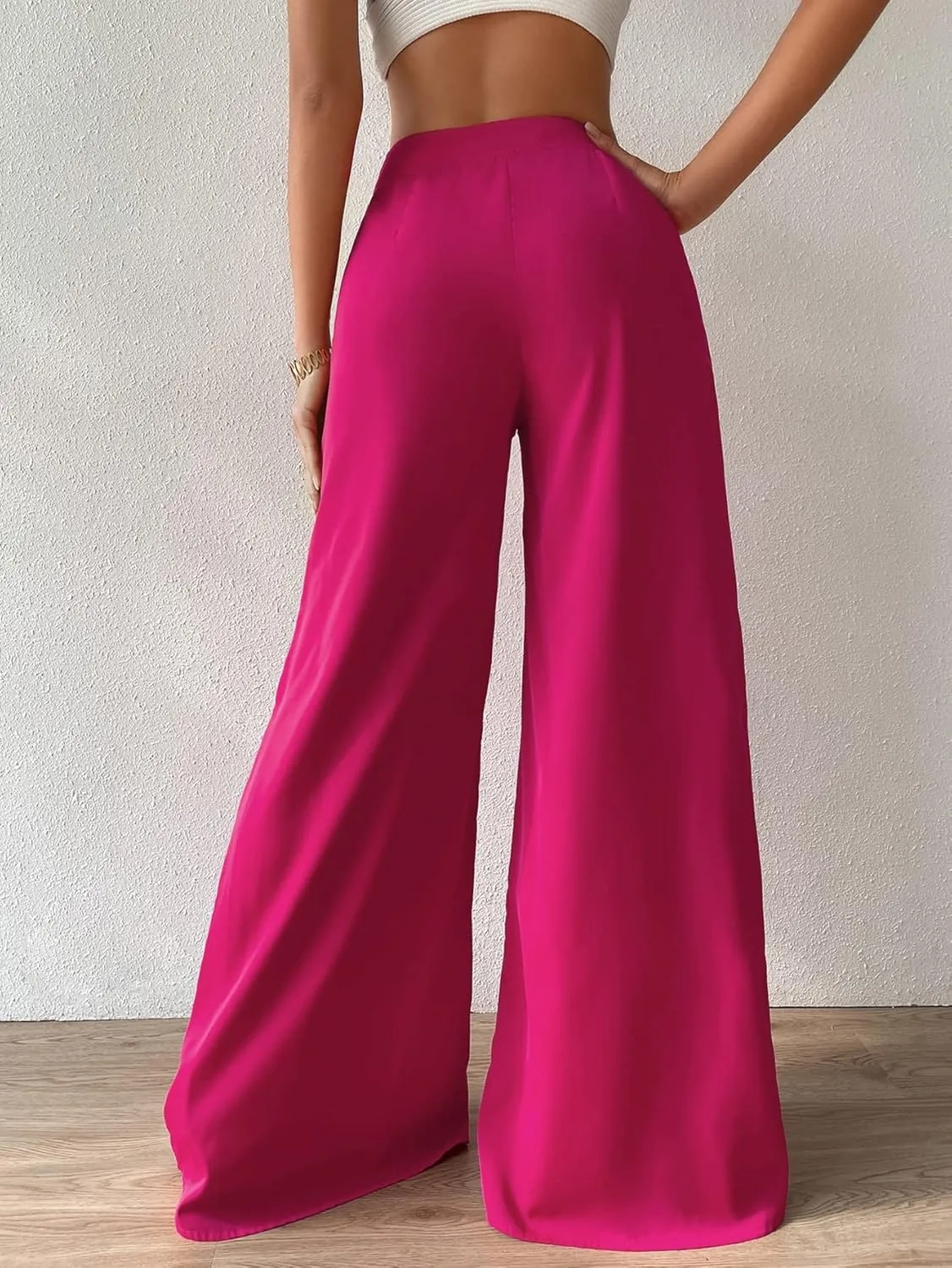 Women's 2024 Casual Summer Wide Leg Pants High Waist Wide Leg Pants