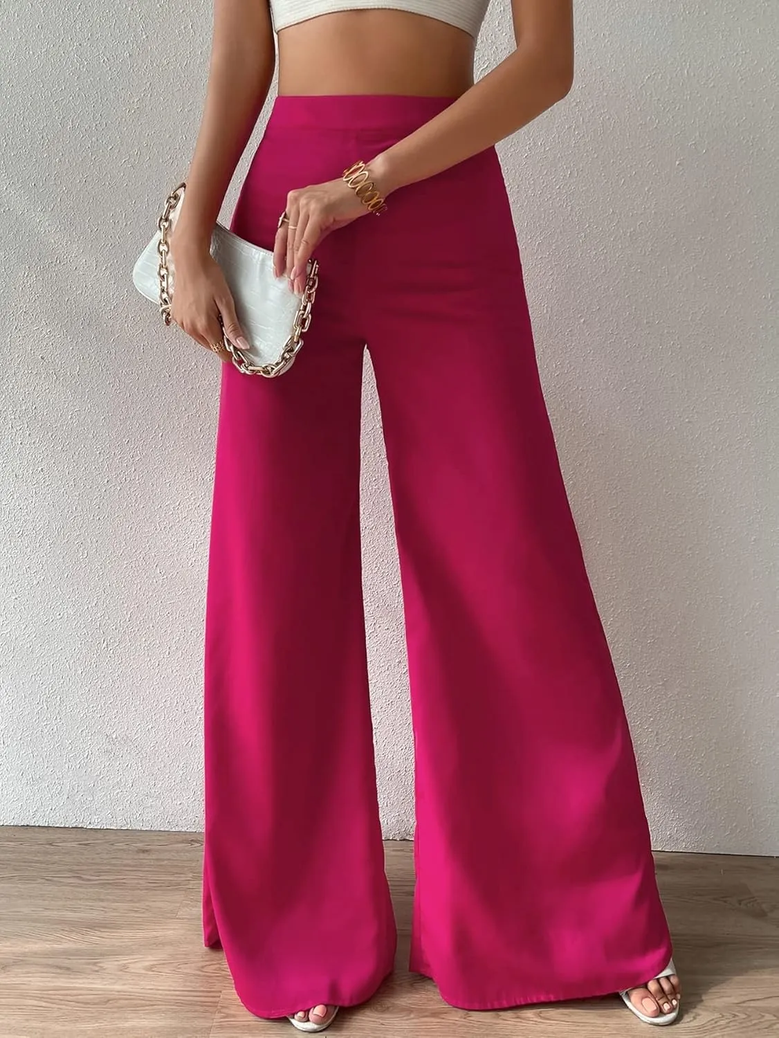 Women's 2024 Casual Summer Wide Leg Pants High Waist Wide Leg Pants
