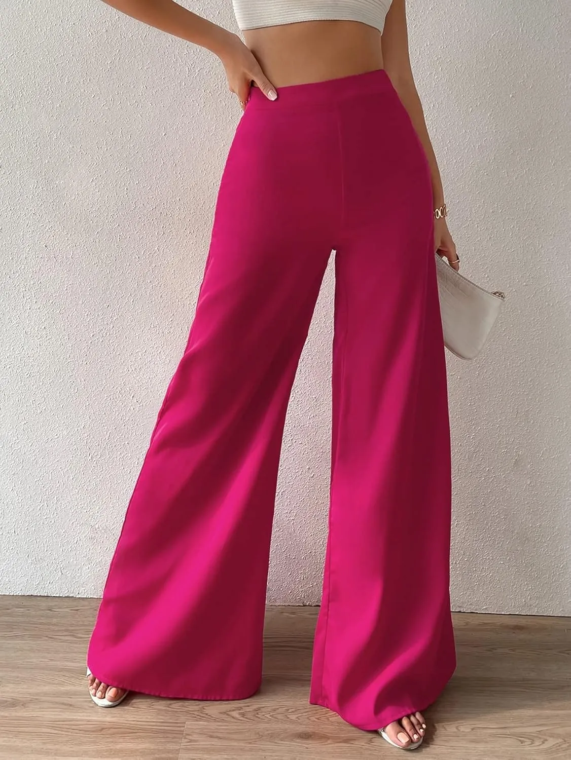 Women's 2024 Casual Summer Wide Leg Pants High Waist Wide Leg Pants