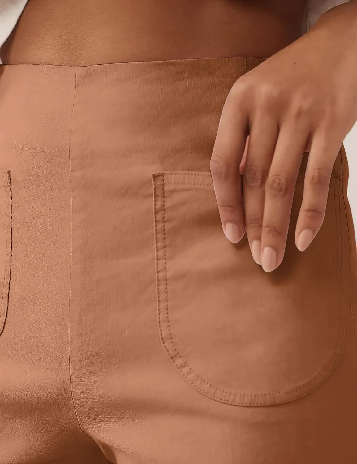 Women's Colette Flare Wide Leg Pants Summer Casual High Waist Ruffle Cropped Hem Loose Fit Trousers with Pockets