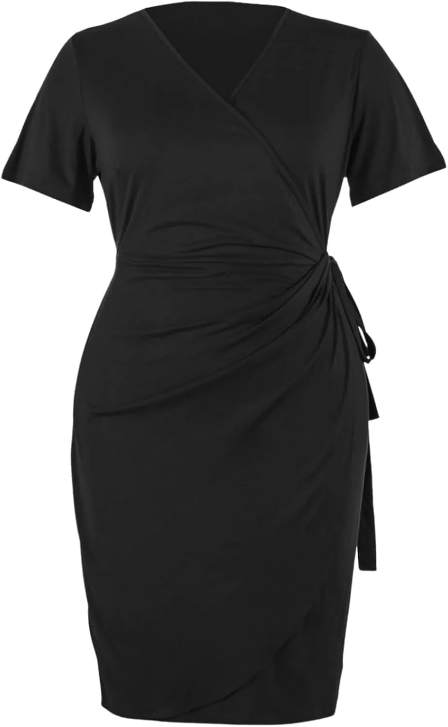 Women's Plus Size Casual Cocktail Solid Color Casual Tummy Control Summer Midi Dress with Straps V Neck Formal Dress