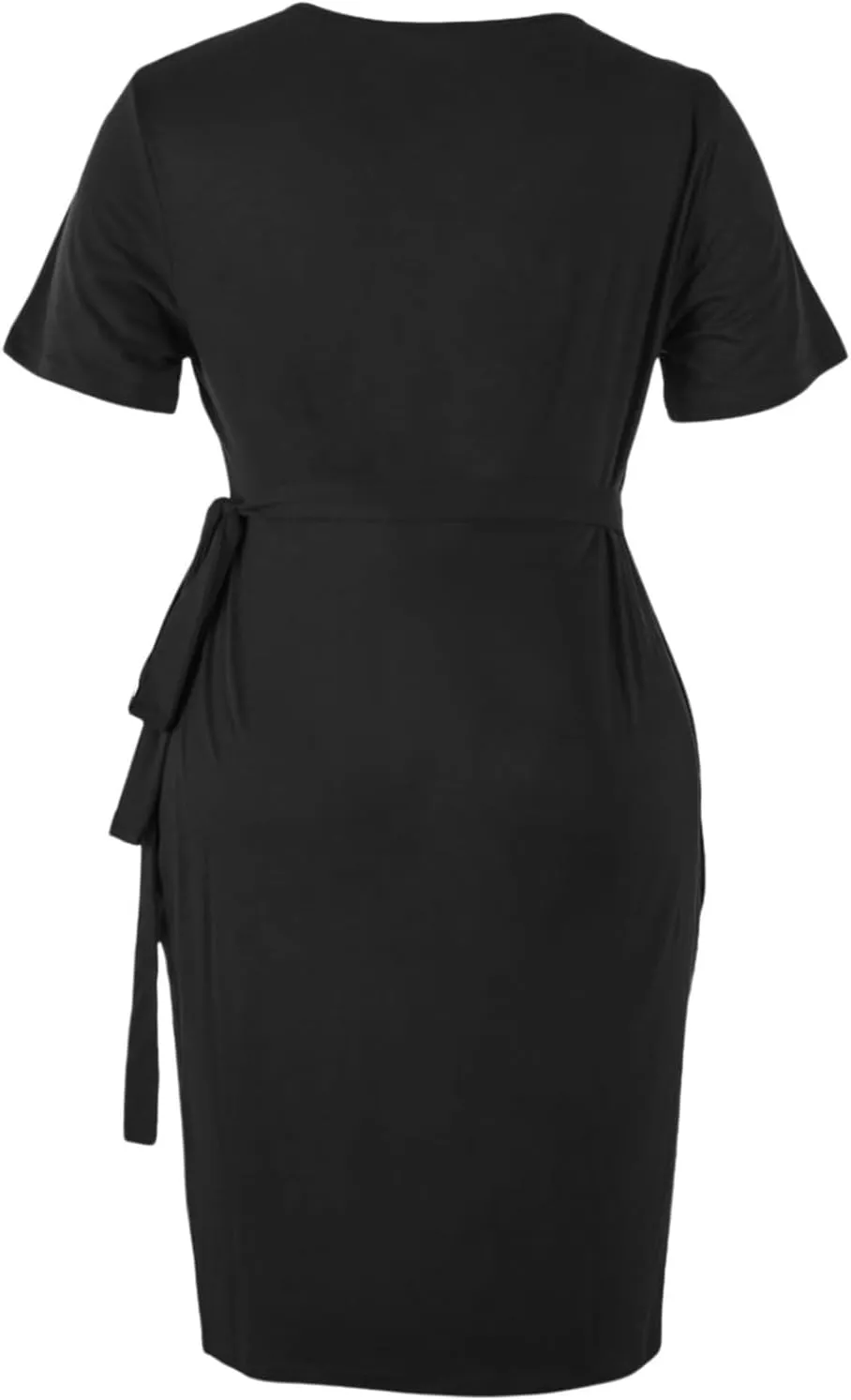 Women's Plus Size Casual Cocktail Solid Color Casual Tummy Control Summer Midi Dress with Straps V Neck Formal Dress