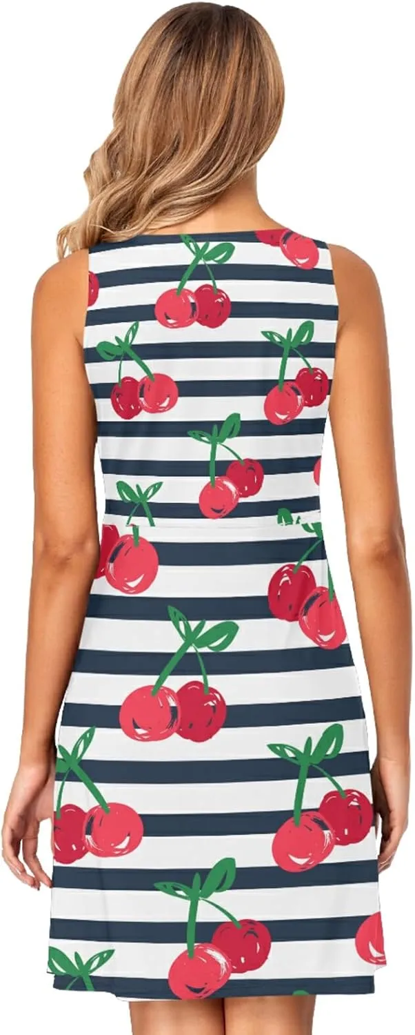 Women's Sleeveless Casual Dresses Swing Cover Up Sundress with Pockets(S-XXL)