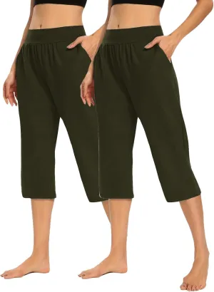 Women's Sweatpants 2 Piece High Waist Yoga Pants Tummy Control Yoga Pants Loose Fit Casual Work Pants with Pockets
