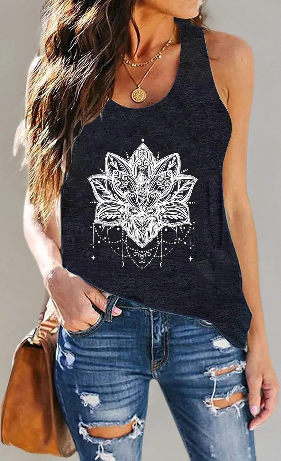Womens Tank Tops Life is Better at The Beach Graphic Racerback Tanks Vest Summer Casual Loose Vacation Classic-Fit Shirt Cami