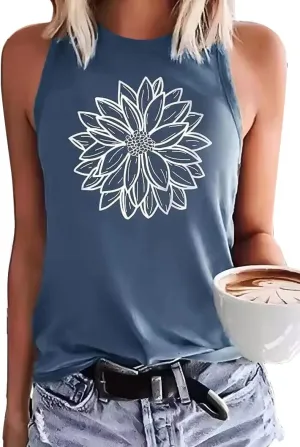Womens Tank Tops Life is Better at The Beach Graphic Racerback Tanks Vest Summer Casual Loose Vacation Classic-Fit Shirt Cami