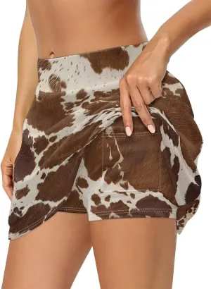 Womens Tennis Skirts Golf Skirt with Shorts Athletic High Waisted Quick Dry Skirt Breathable Skort with Pockets