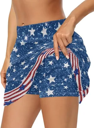 Womens Tennis Skirts Golf Skirt with Shorts Athletic High Waisted Quick Dry Skirt Breathable Skort with Pockets