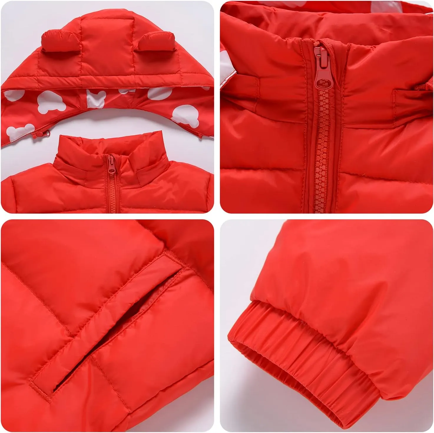 YALLET Baby Girls Boys Snowsuit, Infant Winter Clothes Toddler Kids Winter Warm Hooded Down Jacket Coat   Ski Bib Pants
