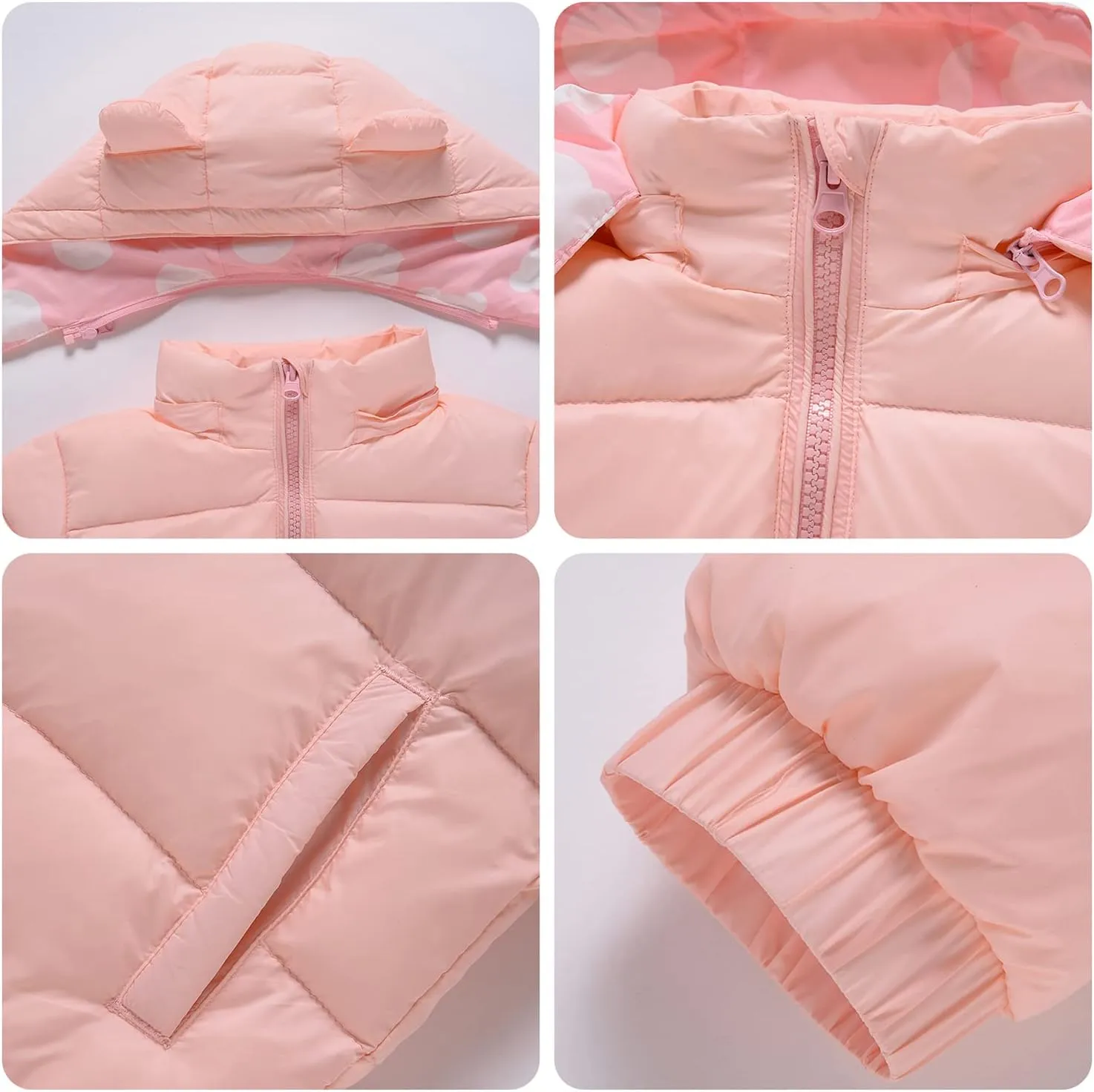 YALLET Baby Girls Boys Snowsuit, Infant Winter Clothes Toddler Kids Winter Warm Hooded Down Jacket Coat   Ski Bib Pants
