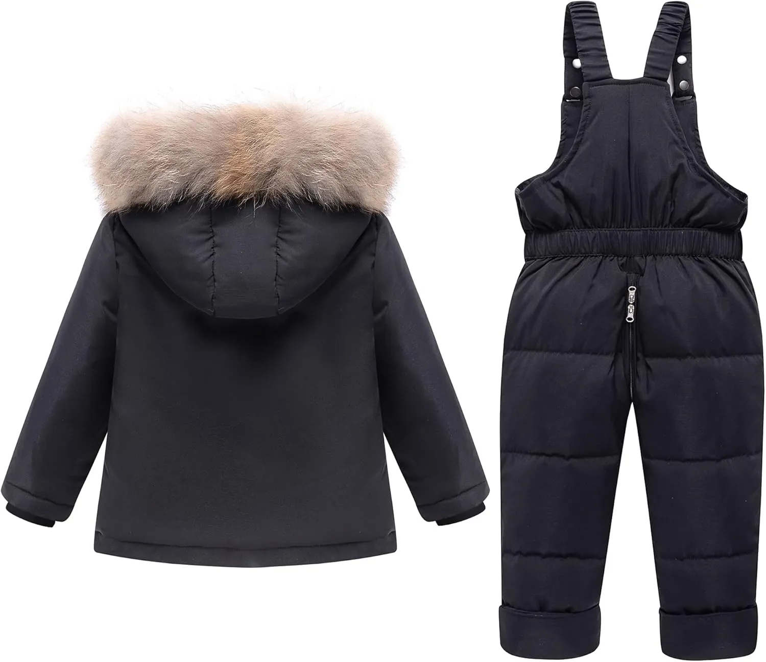 YALLET Baby Girls Boys Snowsuit, Infant Winter Clothes Toddler Kids Winter Warm Hooded Down Jacket Coat   Ski Bib Pants