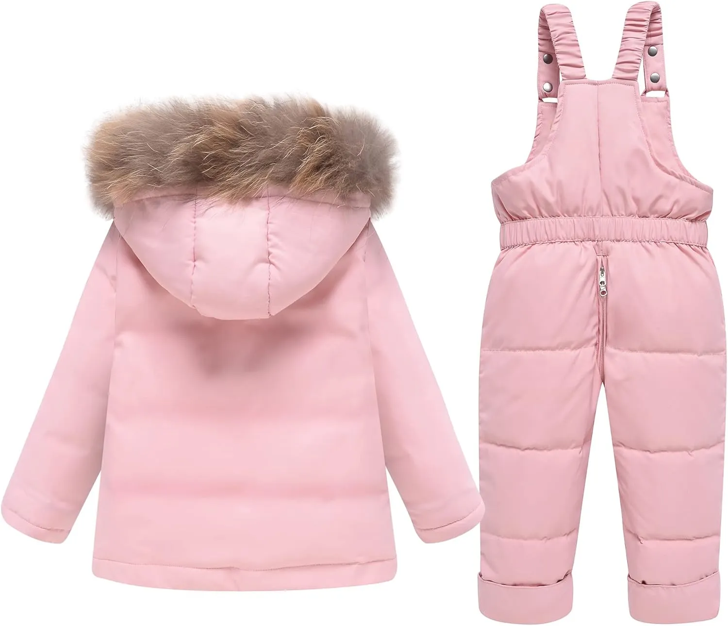 YALLET Baby Girls Boys Snowsuit, Infant Winter Clothes Toddler Kids Winter Warm Hooded Down Jacket Coat   Ski Bib Pants