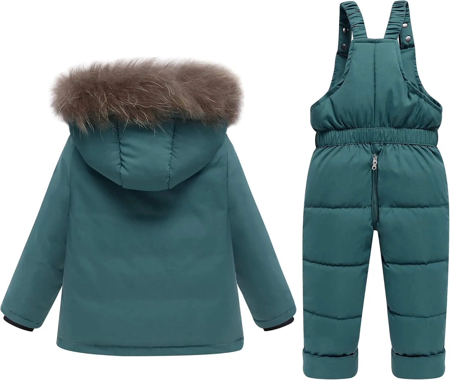 YALLET Baby Girls Boys Snowsuit, Infant Winter Clothes Toddler Kids Winter Warm Hooded Down Jacket Coat   Ski Bib Pants