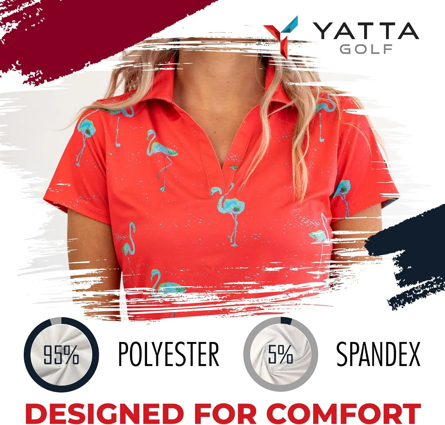 YATTA GOLF Premium Golf Polo Shirts for Women - Lightweight, Quick Dry, Wrinkle Resistant & Moisture Wicking Polo