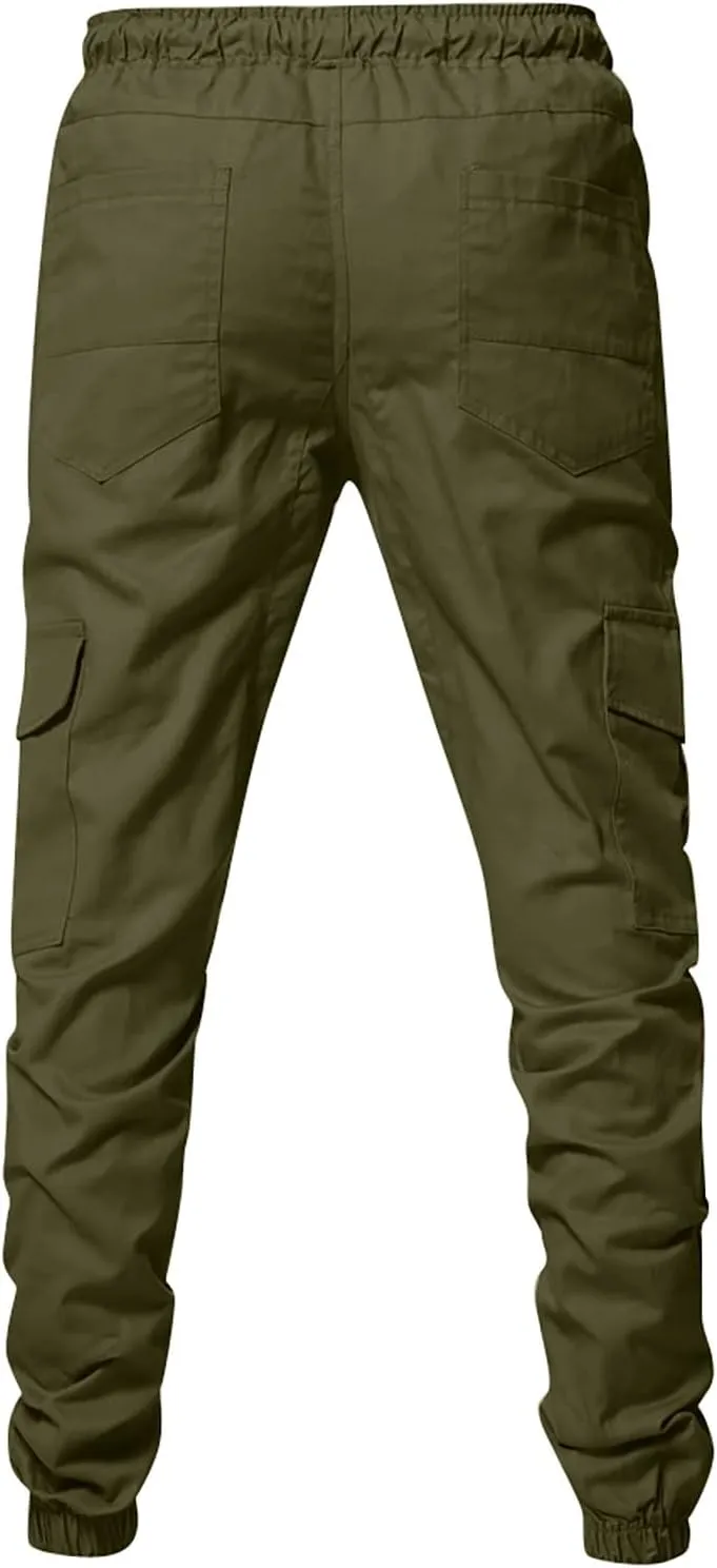 Yoga Pants for Men Warm Pants Exercise Pants Fashion Casual Solid Color Elastic Pocket Overalls Pants