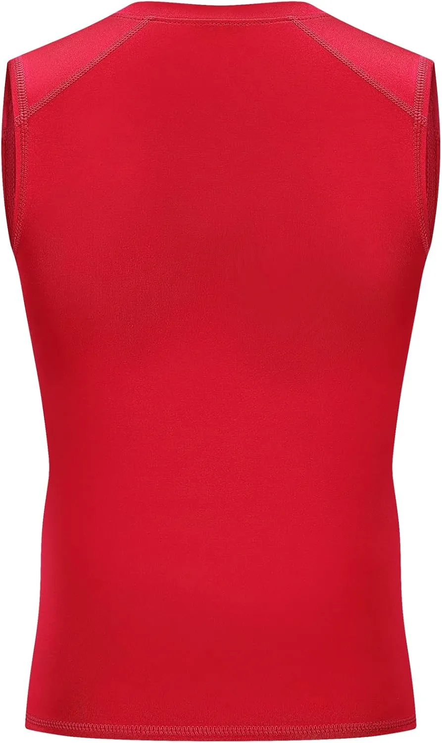 Youth Boys Sleeveless Compression Shirt Basketball Football Undershirt Quick Dry Kids Athletic Tank Tops for Workout