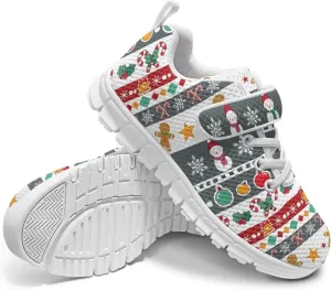 Yzaoxia Christmas Little/Big Kids Tennis Shoes Mesh Shoes with Strap