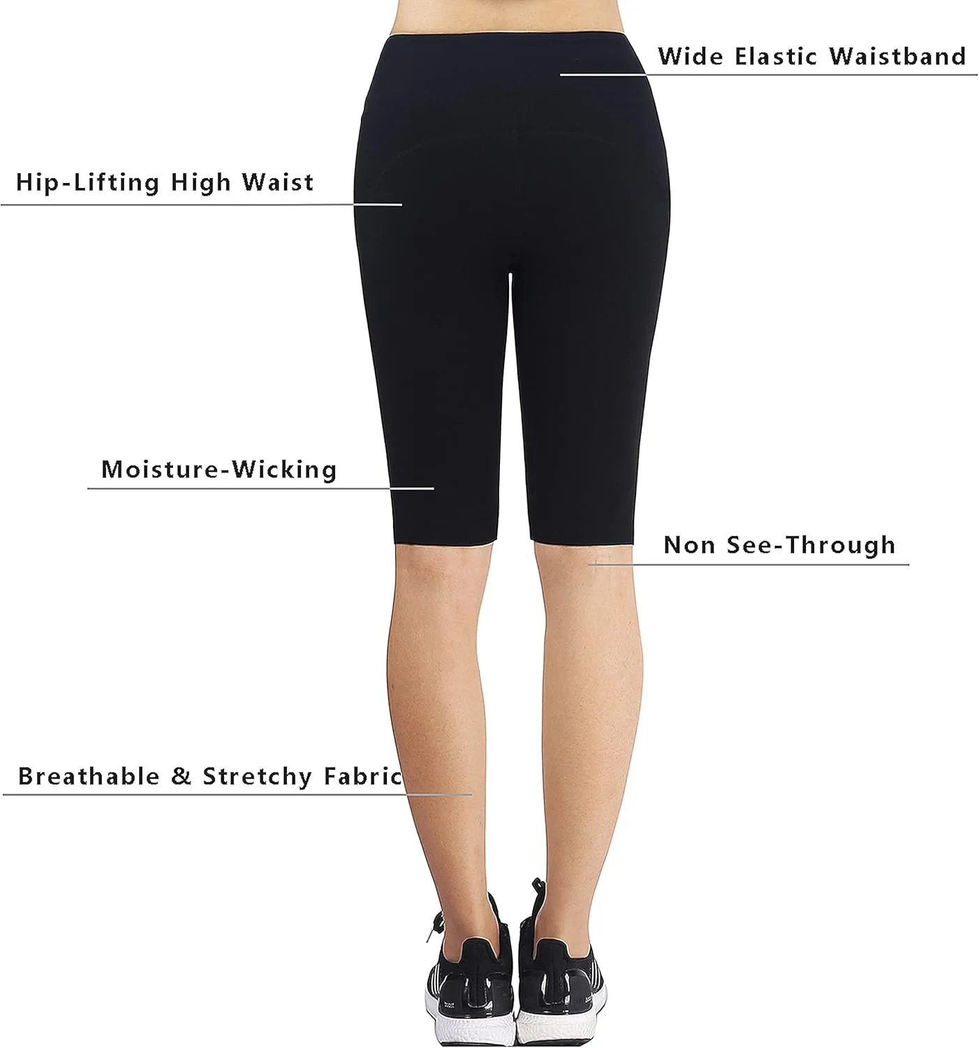 Zinmore Women's Knee Length Tights Yoga Shorts Workout Pants Running Leggings with Pockets