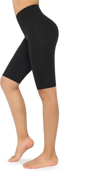 Zinmore Women's Knee Length Tights Yoga Shorts Workout Pants Running Leggings with Pockets
