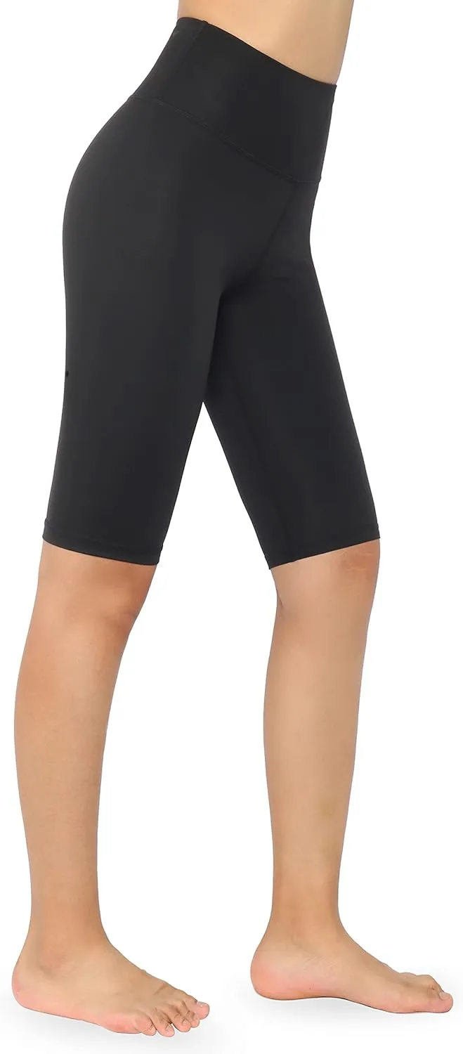 Zinmore Women's Knee Length Tights Yoga Shorts Workout Pants Running Leggings with Pockets